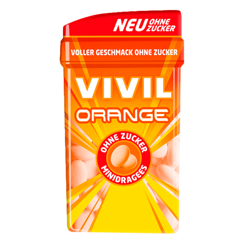 Vivil Orange Minidragees ohne Zucker 49g